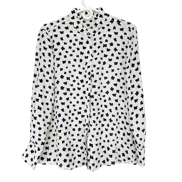 MARC CAIN Liberty Print Button up Shirt Floral Neck tie White Office sz 5 - Picture 4 of 11